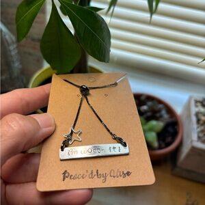 “I’m Worth It”NEW slide Bracelet crystal gem silver black # PeacedbyAlise anklet